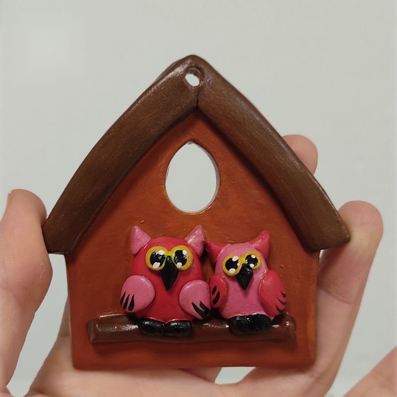 Mini casetta con gufi
